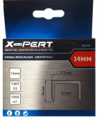 Скобы закаленные мебельные Тип-53 *X-PERT*, 1000 шт./уп, 8 мм, арт. №106.56